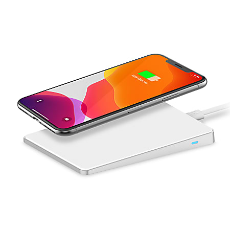 iHome 10W Qi Ultra-Slim Wireless Charger, White