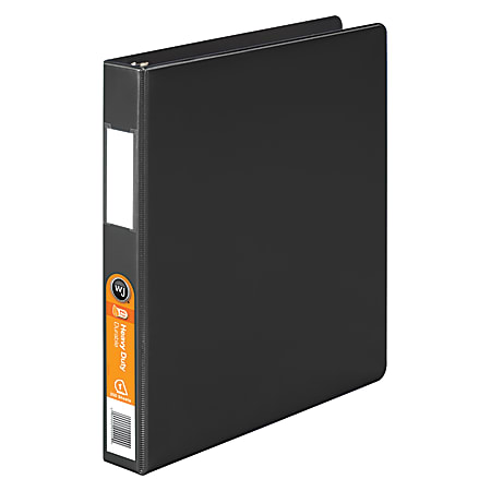 Wilson Jones® Heavy-Duty 3-Ring Binder, 1" D-Rings, 42% Recycled, Black