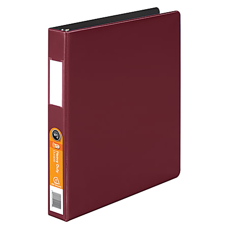 Wilson Jones® Heavy-Duty 3-Ring Binder, 1" D-Rings, 42% Recycled 3-Ring Binder, Dark Red