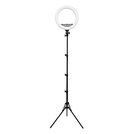 https://media.officedepot.com/images/f_auto,q_auto,e_sharpen,h_450/products/9307573/9307573_o11_realspace_14_ring_light_on_tripod_stand_with_4_mounts_and_bluetooth_controller/9307573