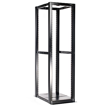 StarTech.com 42U Adjustable 4 Post Open Server Equipment Rack Cabinet - Store your servers, network and telecommunications equipment in this adjustable 42U open-frame rack - Compatible with Dell PowerEdge R series rack server