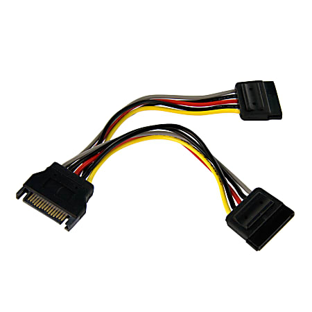 StarTech.com 6in SATA Power Y Splitter Cable Adapter - Add an extra SATA power outlet to your Power Supply - PYO2SATA
