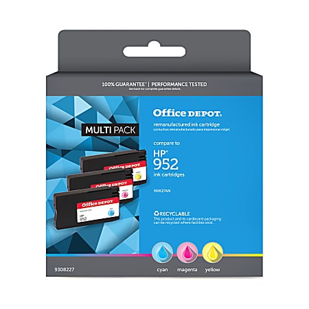 Office Depot® Brand Remanufactured Cyan, Magenta, Yellow Ink Cartridge Replacement For HP 952, Pack Of 3, OD952CMYMN