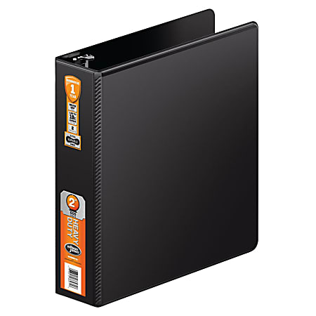 Wilson Jones&reg; Heavy-Duty 3-Ring Binder, 2" D-Rings, Black