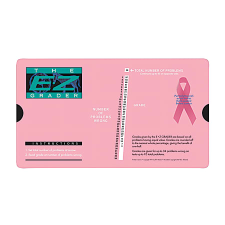 The Original E Z Grader Grading Tools, Pink, 8 1/2" x 4 3/4'', Grades Pre K  12, Pack Of 3