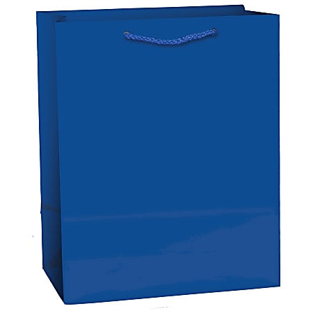 Amscan Glossy Gift Bags, Medium, Bright Royal Blue,