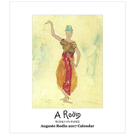 Retrospect Monthly Desk Calendar, 6 1/4" x 5 1/2", Rodin, January to December 2017