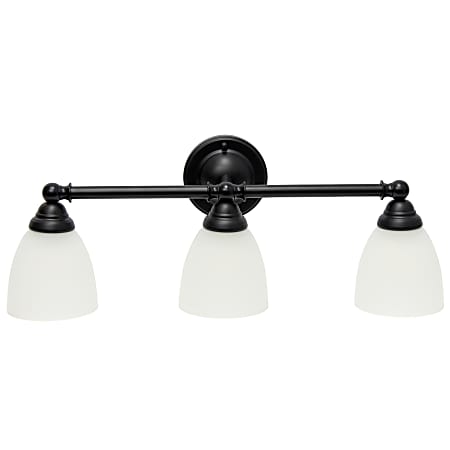 Lalia Home Essentix Traditional 3-Light Vanity, 7"W, Translucent White/Black