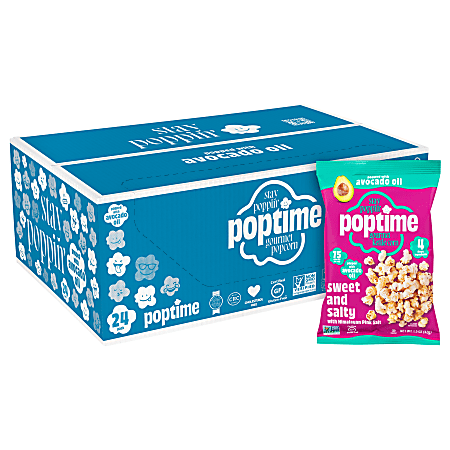 POPtime Avo Sweet n Salty Popcorn, 1.5 Oz, Total Qty 24