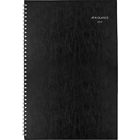 2025 AT-A-GLANCE® DayMinder® Monthly Planner, 8" x 12", Black, January 2025 To December 2025, SK20025