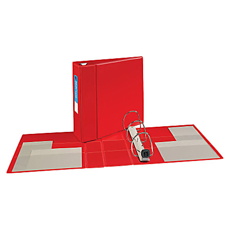 Avery® Heavy-Duty 3-Ring Binder With Locking One-Touch EZD™ Rings, 4" D-Rings, Red