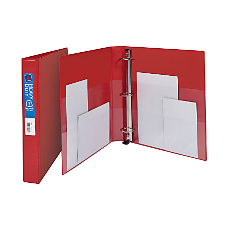 Avery® Heavy-Duty 3-Ring Binder With Locking One-Touch EZD™ Rings, 1" D-Rings, 45% Recycled, Red