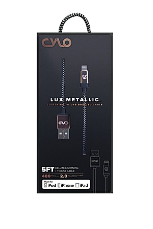 CYLO Metallic USB To Lightning Cable, 5', Rose Gold