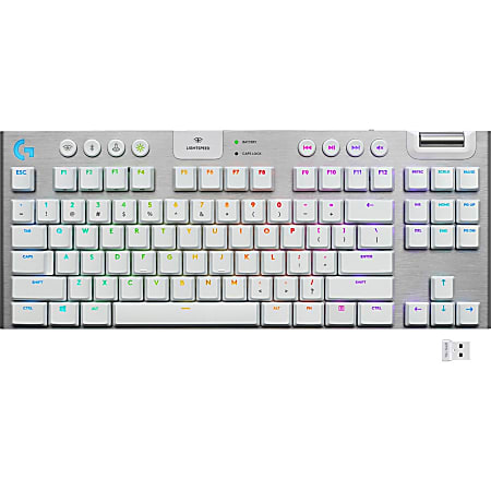 Logitech G915 TKL Tenkeyless Lightspeed Wireless RGB Mechanical Gaming Keyboard, White