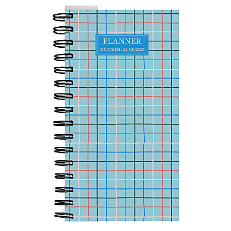 2024-2025 TF Publishing Small Weekly/Monthly Planner, Plaid, 6-1/2” x 3-1/2”, July To June