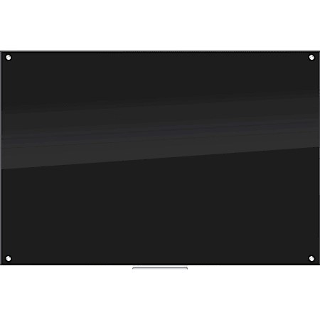 Black Glass Dry Erase Board, 70 x 47, Black Surface