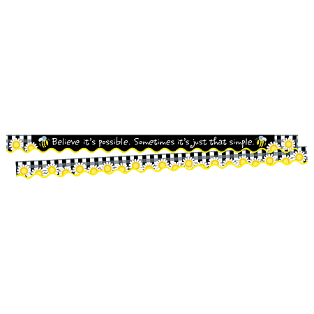 Barker Creek Scalloped-Edge Border Strips, 2 1/4" x 36", Believe It's Possible, Pre-K To College, Pack Of 26