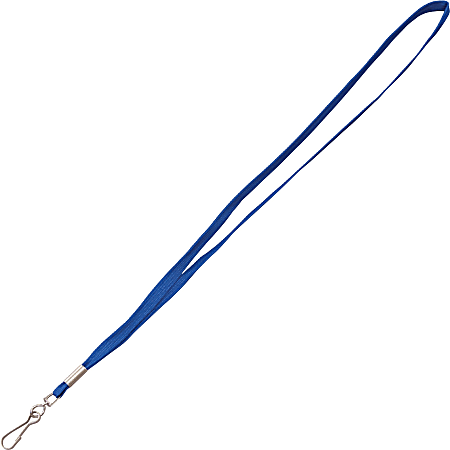 Advantus Metal Clasp Lanyard - 36" Length - Blue - Woven, Metal - 100 / Box