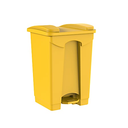 Gritt Commercial Rectangular Step-On Trash Can, 4 Gallon, Yellow