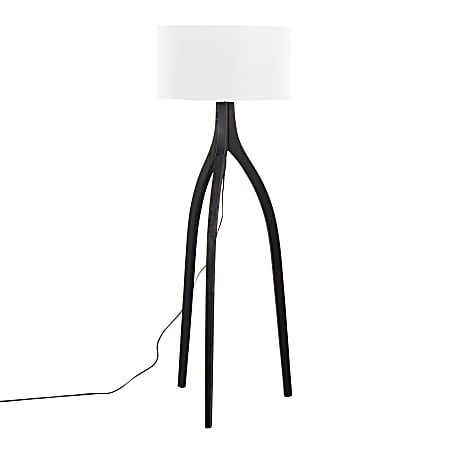 LumiSource Wishbone Floor Lamp, 54-3/4”H, White/Black