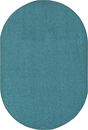 Joy Carpets® Kids' Essentials Oval Area Rug, Endurance™, 7-1/2' x 12', Mint