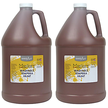 Little Masters® Washable Tempera Paint, 128 Oz, Brown, Pack Of 2