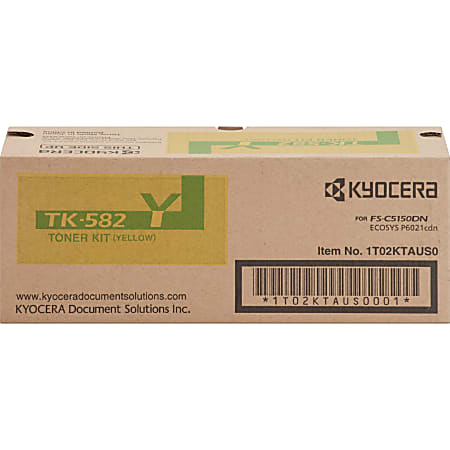 Kyocera TK-582Y Original Toner Cartridge - Laser - 2800 Pages - Yellow - 1 Each