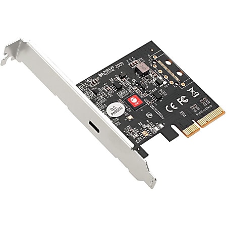 SIIG Single USB 3.2 Type-C Gen 2x2 20G PCIe Card Dual Profile Design - 3A Power Output - Compliant with UASP Revision 1.0 - Plug-n-Play