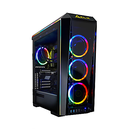 CLX SET TGMSETRTH0910BM Liquid-Cooled Gaming Desktop PC, AMD Ryzen 7, 64GB Memory, 6TB Hard Drive/1TB Solid State Drive, Windows® 10 Home