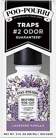 Poo-Pourri Before You Go Toilet Spray, 2 Oz, Lavender/Vanilla/Citrus, Pack Of 12 Bottles