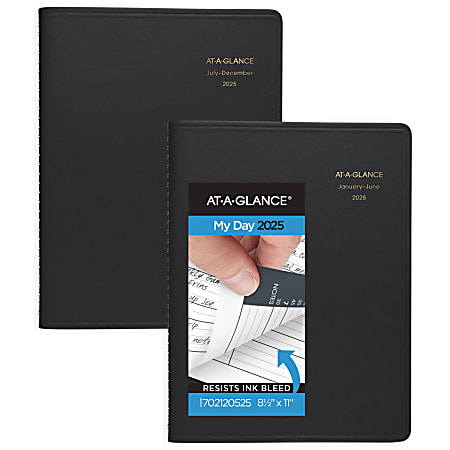 2025 AT A GLANCE 8 Person Daily Appointment Book 2 Volume Set 8 12 x 11