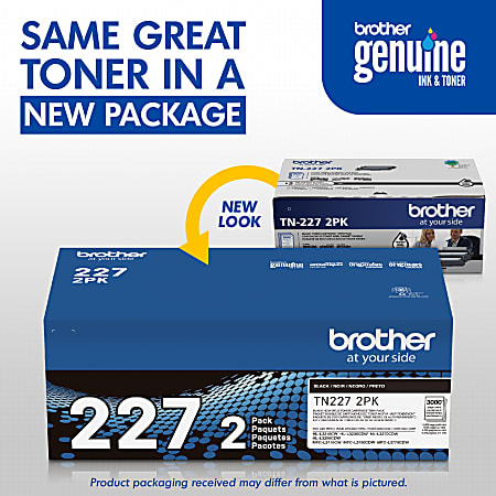 Brother TN 227 High Yield Black Toner 2PK - Office Depot