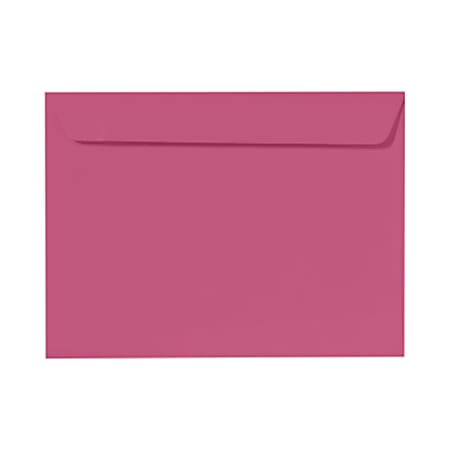 LUX Booklet 9" x 12" Envelopes, Gummed Seal, Magenta Pink, Pack Of 50