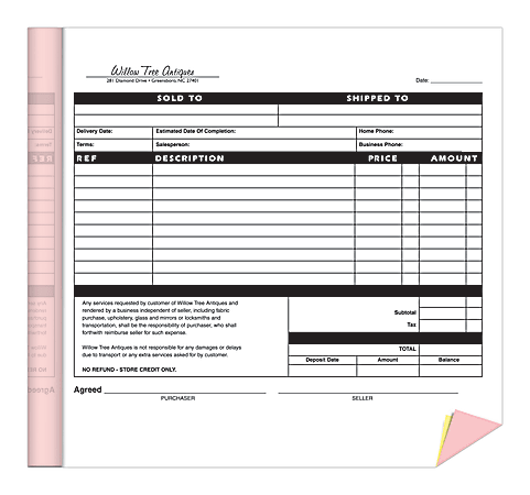 Custom Carbonless Business Forms, Create Your Own, Booklet, One Color ...