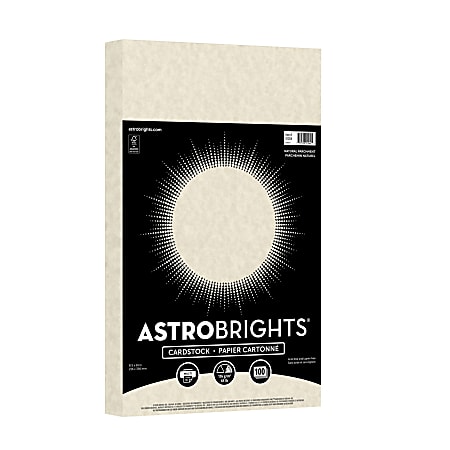 Astrobrights Cardstock, 8-1/2" x 14", Natural Parchment, Total Qty 100