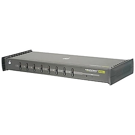 IOGEAR Miniview Ultra+ 8-Port KVM Switch - 8 x 1 - 8 x HD-15 Keyboard/Mouse/Video - 1U - Rack-mountable