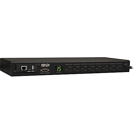 Tripp Lite PDU Monitored 120V 15A 5-15R 8 Outlet 5-15P Horizontal 1URM - 8 x NEMA 5-15R - 1U Horizontal Rackmount