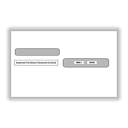 ComplyRight™ Double-Window Envelopes For 4-Up W-2 (5205, 5205A, 5209) Tax Forms, Moisture-Seal, White, Pack Of 100 Envelopes