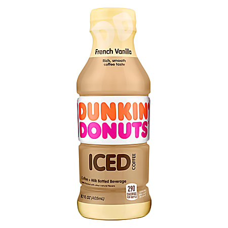 (12 bottles) Dunkin' Donuts Iced Coffee, French Vanilla, 13.7 fl oz