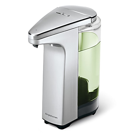 simplehuman Compact Sensor Pump For Soap Lotion Or Sanitizer 8 fl. oz.  Brushed Nickel - Office Depot