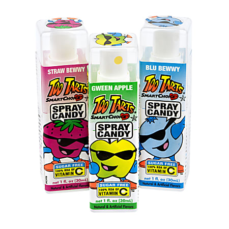 Too Tarts Spray Candy, Assorted Flavors, 1 Oz, Pack Of 12