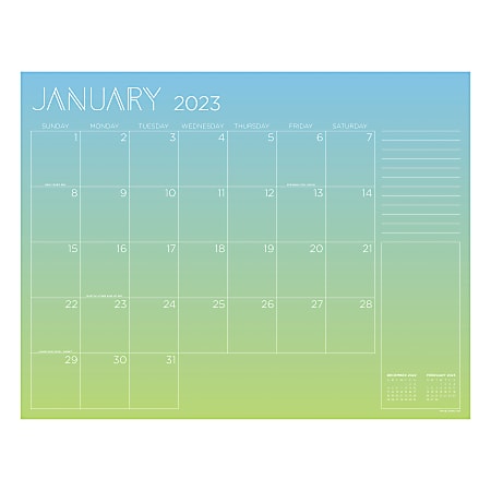 TF Publishing Large Monthly Desk Pad Calendar, 22" x 17", Mood, January To December 2023