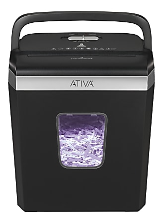 Ativa® 6-Sheet Cross-Cut Shredder, Black, A06CC19