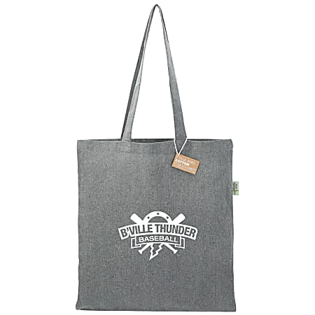 Custom Recycled Cotton Convention Tote, 15" x 16-1/2", 70% Recycled, Gray