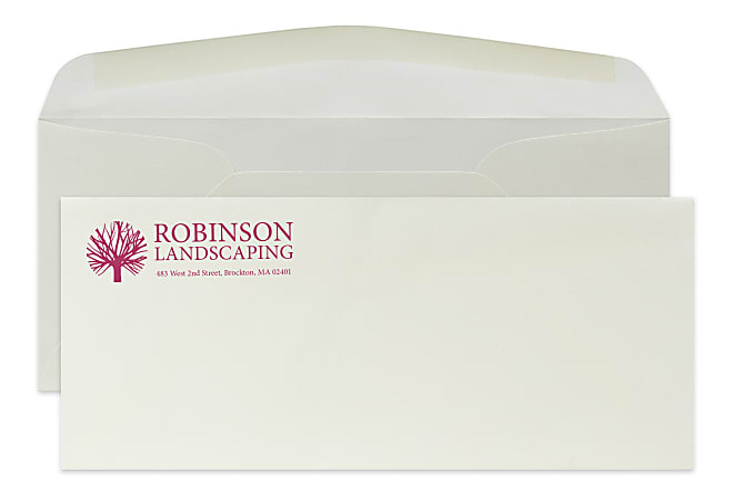 Gummed Seal, Stationery Envelopes, 4-1/8" x 9-1/2",  1 PMS Color Flat Print, Custom #10, 24 lb. CLASSIC CREST® Natural White, Box Of 250