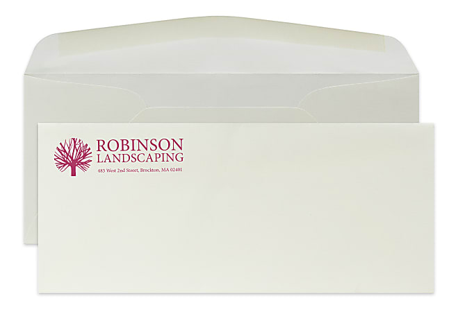 Custom PMS 1-Color Flat Print #10 Envelopes, Classic Crest®, 4-1/8" x 9-1/2", Natural White, Box Of 250 Envelopes