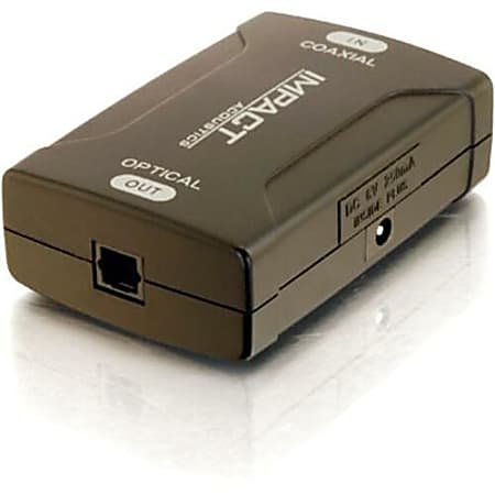 C2G Coaxial to TOSLINK Optical Digital Audio Converter - 1 x RCA Audio Female - 1 x Toslink Digital Audio Female - Black