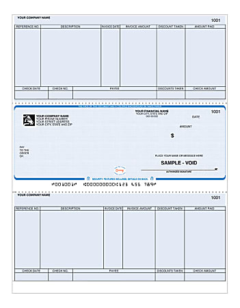 Custom Laser Enhanced-Security Accounts Payable Checks for Sage 50 U.S., 8-1/2" x 11", Box of 250