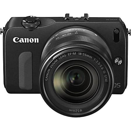 Canon EOS M 18 Megapixel Mirrorless Camera with Lens - 18 mm - 55 mm - Black