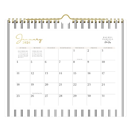 2026 Blue Sky Rachel Parcell Monthly Wall Calendar, 11” x 8-3/4”, Laine, January To December, 155520